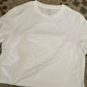 H&M white Long Fit T-Shirt